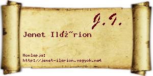 Jenet Ilárion névjegykártya